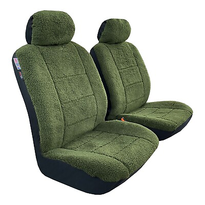 #ad Green Faux Sheepskin For Jeep Cherokee Car Truck SUV Front Seat Covers $55.11
