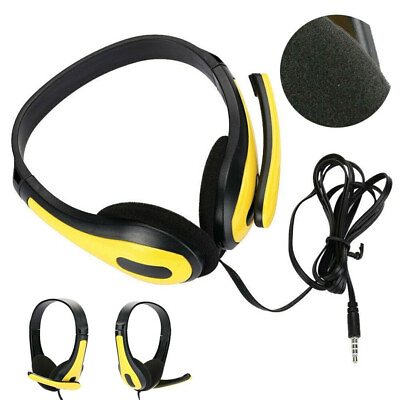 #ad 3.5mm Wired Over ear Headset Adjustable Game Headphone with Microphone $8.92