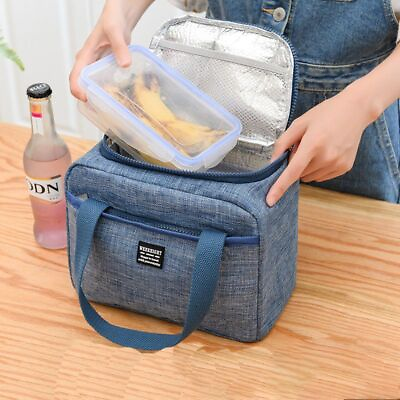 #ad Bag Lunch Tote Canvas Insulation Aluminum Foil Thickened Box Cloth Student Green $22.92