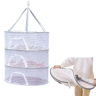 #ad Herb Drying Rack 3 Layer Hanging Mesh Net for Plants Foldable Hanging Mesh Dr... $26.83