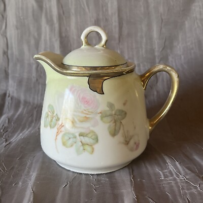 #ad Vintage Three Crown China Germany Pink amp; White Roses Flowers Creamer Pitcher $7.95