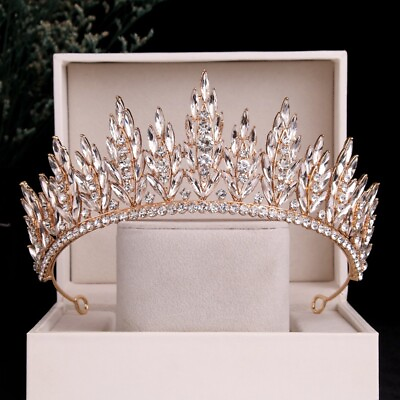 #ad Gold Tiara Crown for Women Crystal Queen Crowns Rhinestone Princess Bridal Tiara $29.99