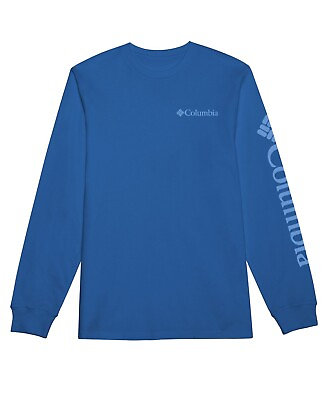 #ad Columbia Men#x27;s Fundamentals Graphic Long Sleeve T Shirt Vivid Blue XL $11.00