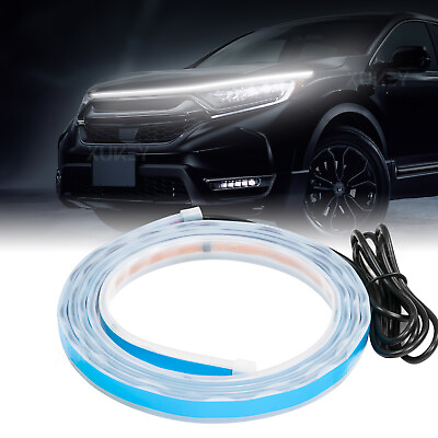#ad LED Daytime Running Light Strip Flexible Dynamic Car LED Hood Lights Waterproof $13.69