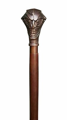 #ad Antique BATMAN JOKER Head Metal Handle Strong Wooden Walking Stick Vintage Cane $38.22