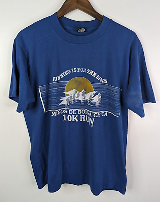 #ad Vintage Running Is For The Birds 10k Run Adult XL 1984 Wright#x27;s Single Stitch $29.99
