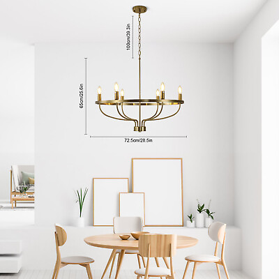 #ad 6 Light Gold Chandeliers Modern Dining Room light fixtures Candle Pendant Light $94.05