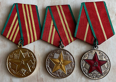 #ad KGB USSR Medals For Impeccable Service in KGB. Full Set. 1970s 10 15 20 Years $149.99
