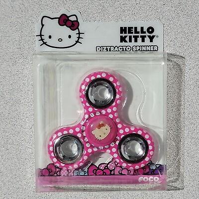#ad Hello Kitty Sanrio Diztracto Pink Polka Dot Printed Fidget Hand Spinner $9.95