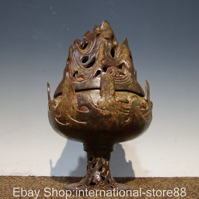 #ad 10.4quot; Old China Bronze Ware Dynasty Palace Mountain incense burner Censer $254.15