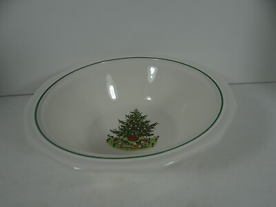 #ad Pfaltzgraff Christmas Heritage Round Vegetable Servin Bowl Multisided $11.24