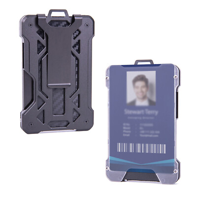 #ad navor Minimalist Wallet with 1 Clear ID Badge Holder Money Clip RFID Blocking $19.95