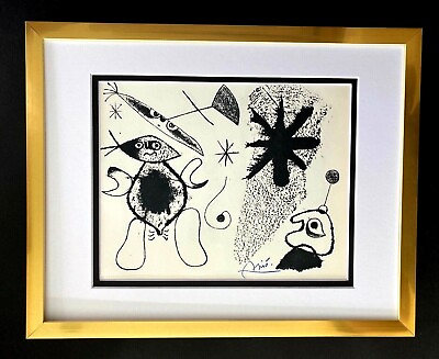 #ad JOAN MIRO 1971 BEAUTIFUL SIGNED PRINT MATTED 11 X 14 BUY IT NOW LIST $695 $139.00