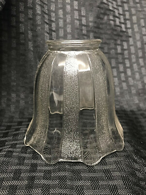 #ad Single Glass Lamp Shade Clear Glass Lines Bubble Textured Lines 4 1 4quot; $22.00