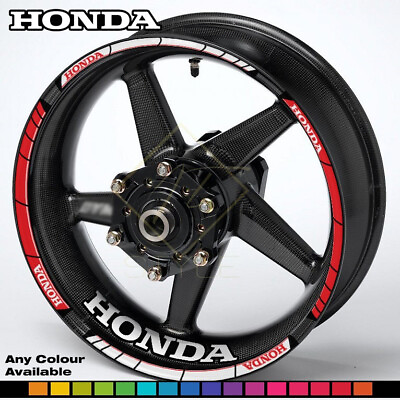#ad HONDA Motorcycle Wheel Decals Rim stripes Stickers CBR CB Fireblade Any Colour GBP 15.49