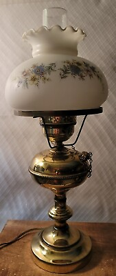 #ad Vintage Brass Desk Or Bed Side Lamp 21quot; Tall $40.00