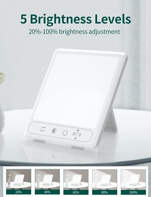 #ad Light Therapy Lamp UV Free 10000 Lux Therapy Light Sun Lamp with 5 Adjustable $14.99