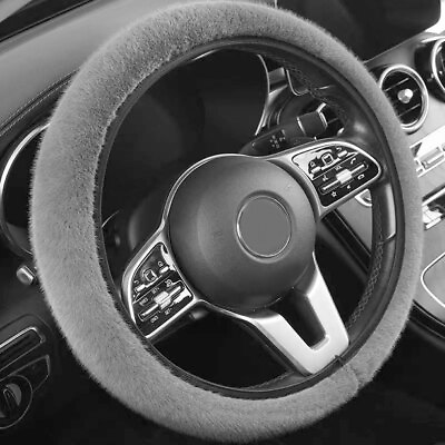 #ad Winter Warm Car Steering Wheel Cover Anti Slip Protector Auto Accessories Grey $10.46