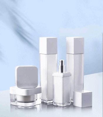 #ad 30ml 50ml 100ml White Empty Pump Bottles Acrylic Face Cream Jar Pot Emulsion Box $108.99