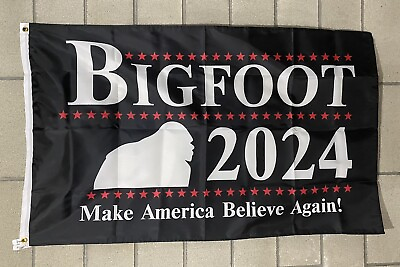 #ad Bigfoot For President Flag FREE SHIP 2024 Believe Again USA Independent Sign 3x5 $19.95