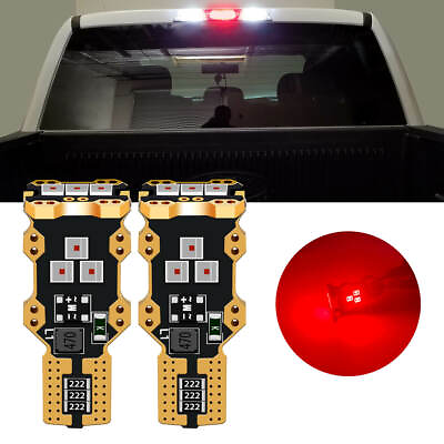 #ad Lasfit LED 3rd Center High Stop Brake Light Bulbs Pure Red 921 912 T15 Canbus 2x $15.99