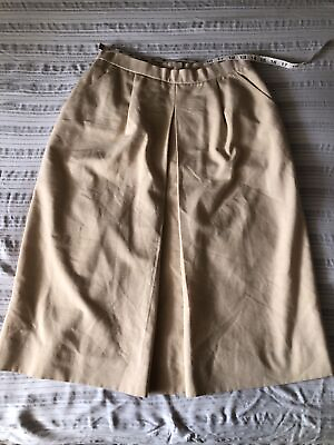 #ad Ladies Beige 26” Waist Vintage Pleated LINED Skirt POCKETS $17.99