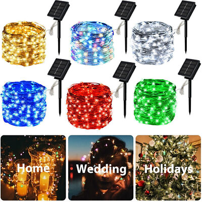 #ad 100 400 LED Solar Power String Fairy Lights Garden Outdoor Party Christmas Lamp $3.99