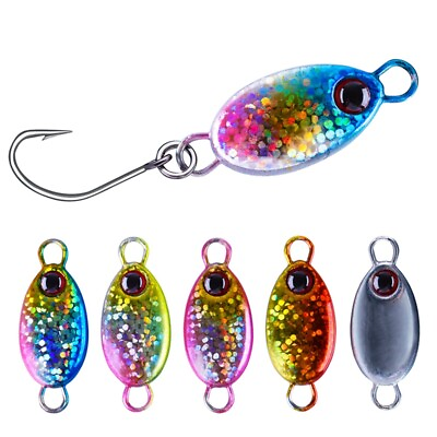 #ad 2pcs Lot Micro Fishing Jig Winter Ice Fishing Lure Spoon Lead Bait Trout Tackle $11.47