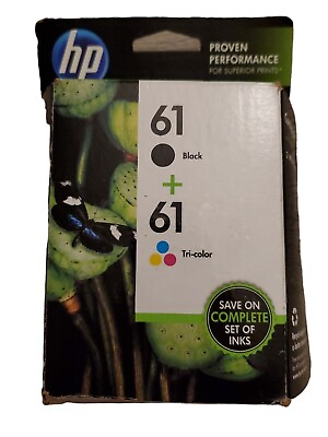 #ad HP 61 Black Tri Color Ink Cartridges CR259FN CH561WN CH562WN Sealed Exp $39.85