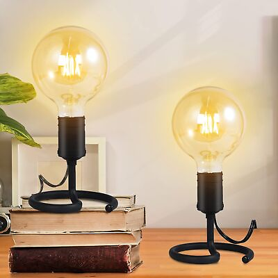 #ad #ad Small Table Lamps for Bedroom Set of 2 E26 Edison Desk Industrial Lamp Base ... $30.96