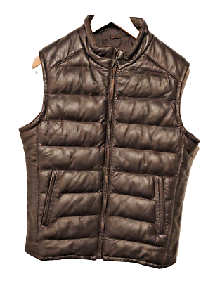 #ad Torras Reversible Lambskin Leather Puffer Vest Black Spain US 42 EUR 52 Nice $175.00