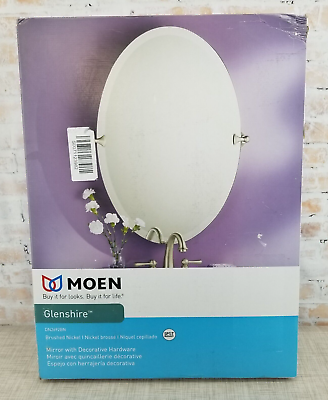 #ad Moen ISO DN079BN 23quot; Tall x 23 Wide Brushed Nickle Tilting Round Bathroom Mirror $49.99