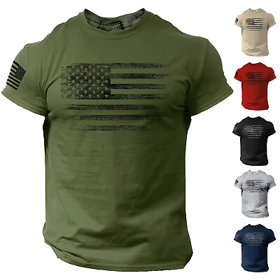 #ad #ad USA Distressed Flag Men T Shirt Patriotic American Tee S 2XL $14.90