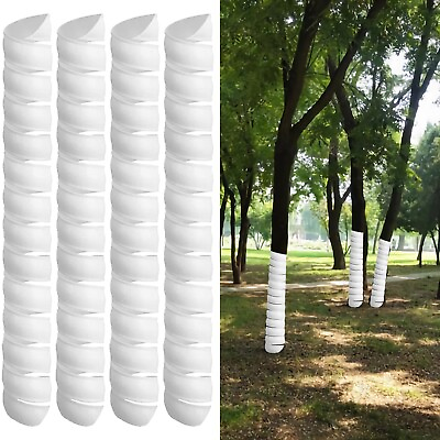 #ad POYEE 4PCS Tree Trunk Protector 2 Size Plastic Spiral Tree Guard Tree Bark Prote $15.99