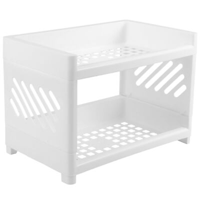 #ad Desk Storage Rack Desk Organizer Shelf Top Shelf Stand Plastic Bathroom Coun... $17.86