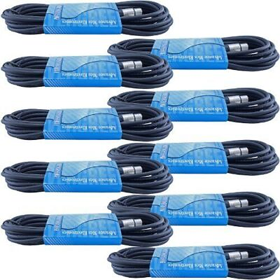 #ad MCSPROAUDIO 10 Pack of 10 Foot Male to Female 3 Pin XLR Mic Cable $71.76