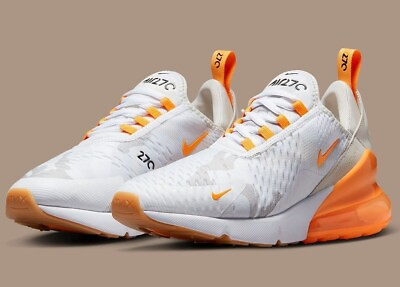 #ad Nike Air Max 270 Mens US 10.5 13 White Orange Camo Running Shoes Sneakers NEW ☑️ AU $199.50
