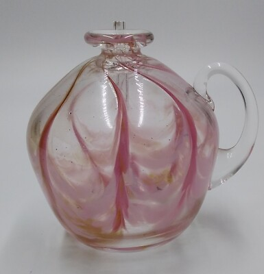 #ad Mouth Blown Glass Diffuser Bottle Flower Bud Vase Artist Signed #x27;99 5quot; High $25.00