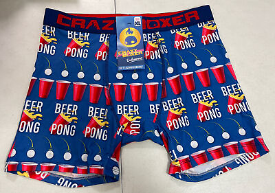 #ad Men’s Crazy Boxer Beer Pong Soft Touch Boxer Brief Size XL 40 42 $12.99