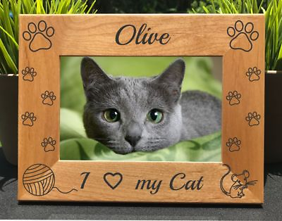 #ad Personalized Engraved Love my Cat Picture Frame $50.95