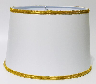 #ad Handmade Lampshade Drum White amp; Gold Home Decor Modern Contemporary Made in USA $110.00