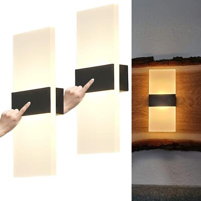 #ad 2 Pack Wireless Battery Operated RGB Wall Sconce Dimming LED Modern Wall Light $66.35