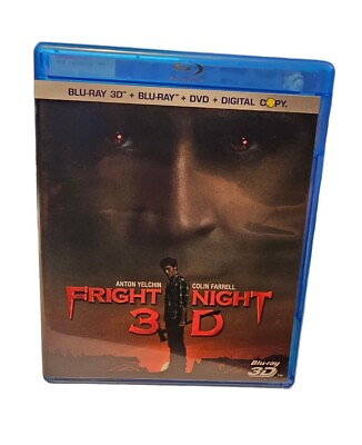 #ad Fright Night 3D Blu ray DVD 2011 Disc Set 3D 2D Colin Farrell Anton Yelchin $19.99