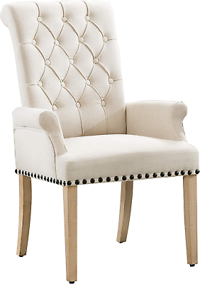 #ad Dining Room Chairs with ArmsTufted Upholstered High Back Nailed Trim with Untiq $173.99