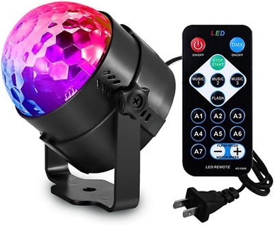 #ad Led Sound Activated Party Lights with Remote Control DJ Lighting Disco Ball Str $19.48