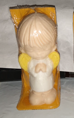 #ad Vintage Suni 60 80#x27;s? Girl Angel yellow wige Christmas Holiday Candle freeship $15.95