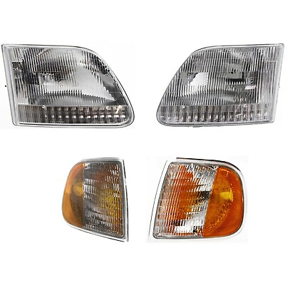 #ad Headlights with Corner Light Set For 1997 2003 Ford F 150 97 02 Expedition 4 pcs $66.25