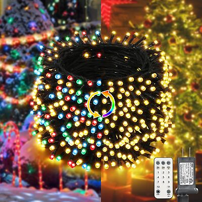 #ad Christmas Lights 98.4ft 300 LED Christmas Fairy Lights Warm White amp; Multi C... $44.25