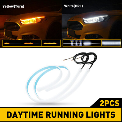 #ad 60cm DRL Bright LED Headlight Strip Light Daytime Running Sequential Signal Lamp $12.99