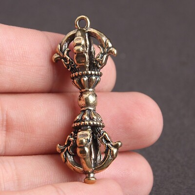 #ad New Brass Tool Demon Subduing Stick Keychain Pendant Chedi Gift Key Pendant $7.59